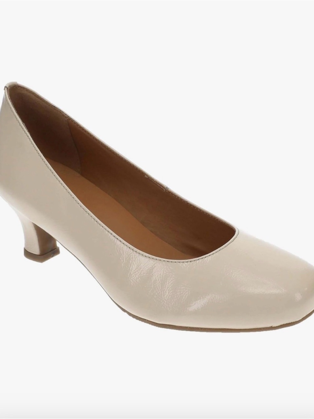 Array Women's Cream Low Block Heel Pump size 7.5 WIDE NWOT